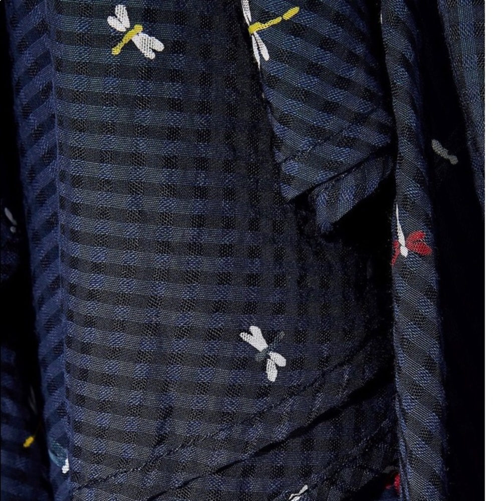 JOIE wrap-effect  printed seersucker midi dress - Picture 9 of 10
